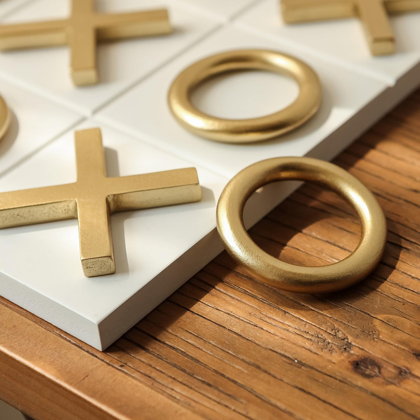 Black & Gold 12x12 Inch Tic Tac Toe Wood Game Board