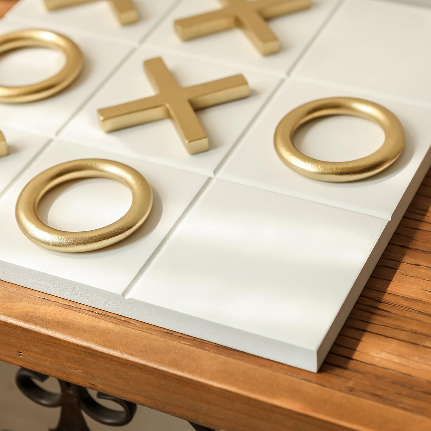 Black & Gold 12x12 Inch Tic Tac Toe Wood Game Board