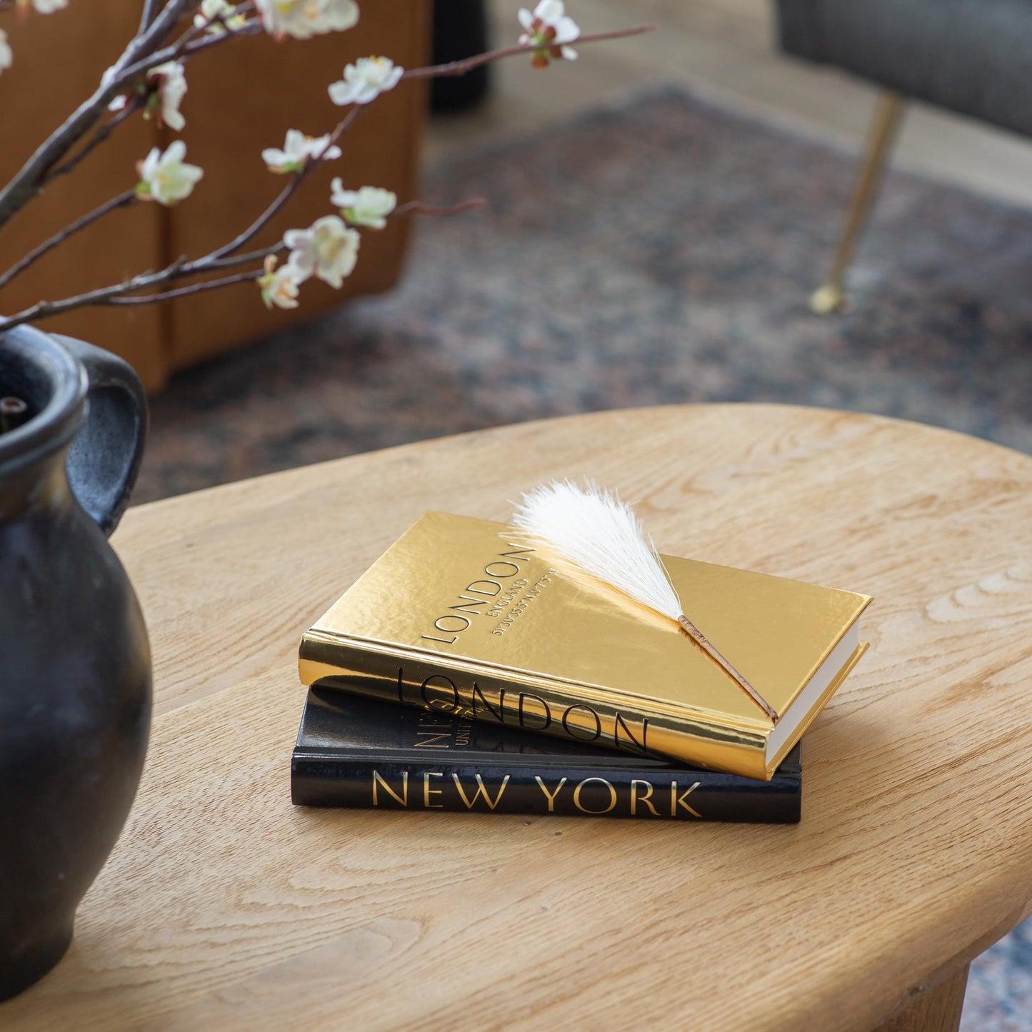 Fashion Decorative Books, Set of 3 (Black and Gold)