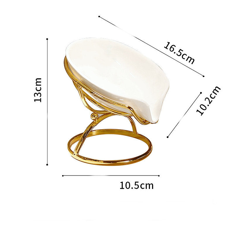 Lux Ceramic & Gold Soap Holder