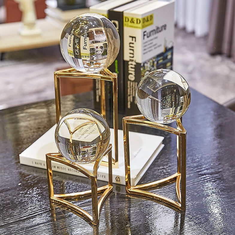 Gold Crystal Ball Stand