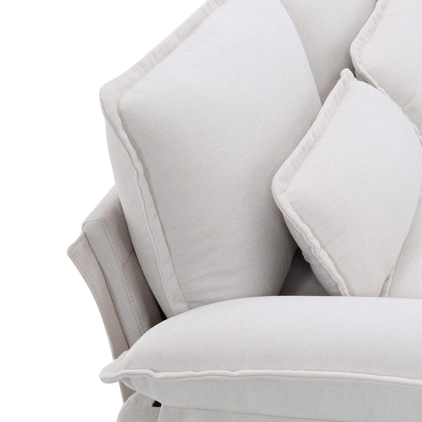 White Modern U-shaped Sectional Sofa with Waist Pillows,6-seat Upholstered Symmetrical Sofa