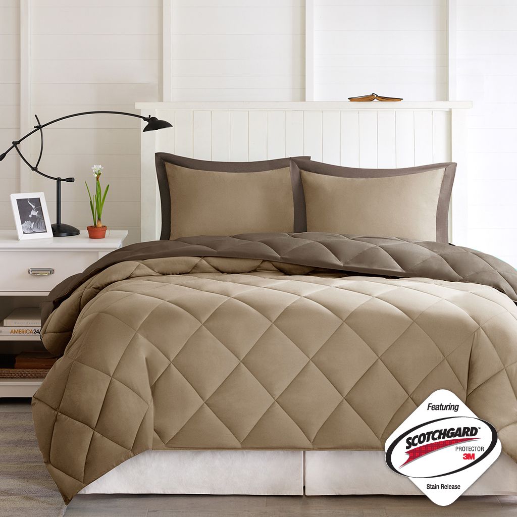 Diamond Quilting Reversible Down Alternative Comforter Set