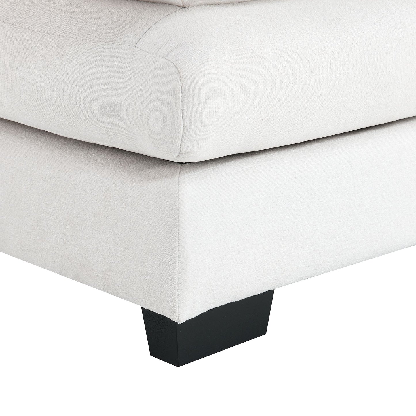 White Modern U-shaped Sectional Sofa with Waist Pillows,6-seat Upholstered Symmetrical Sofa