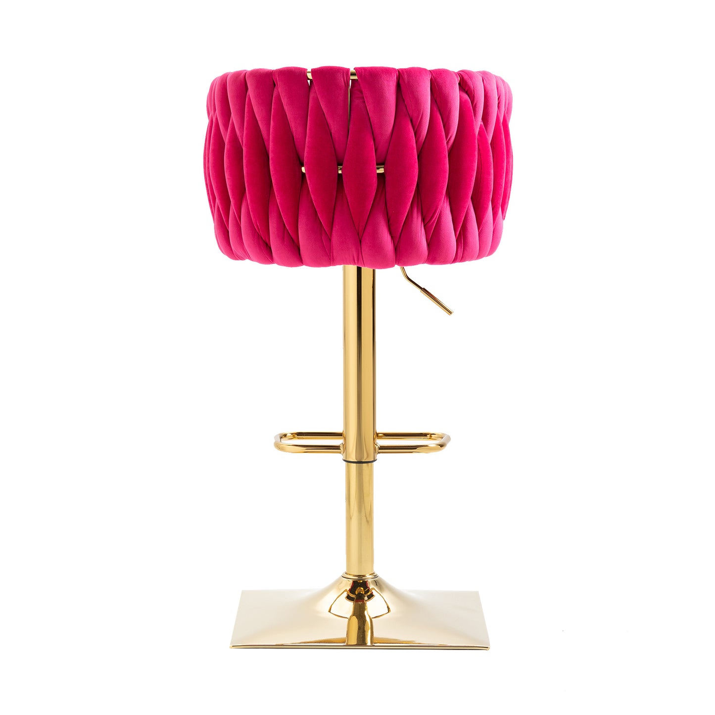 COOLMORE Rose Red Vintage Bar Stools with Back and Footrest, 2PC Set