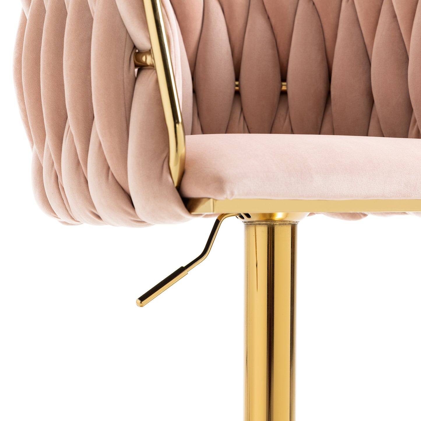 COOLMORE Pink Vintage Bar Stools with Back and Footrest, 2PC Set