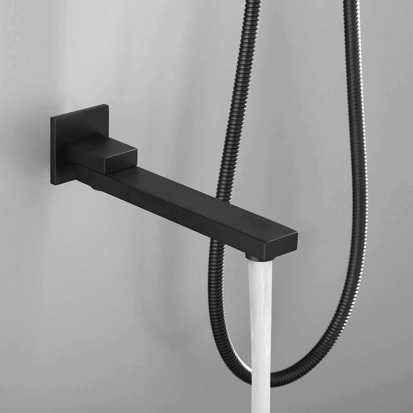 16" Square Bathroom Luxury Rain Mixer Shower Set