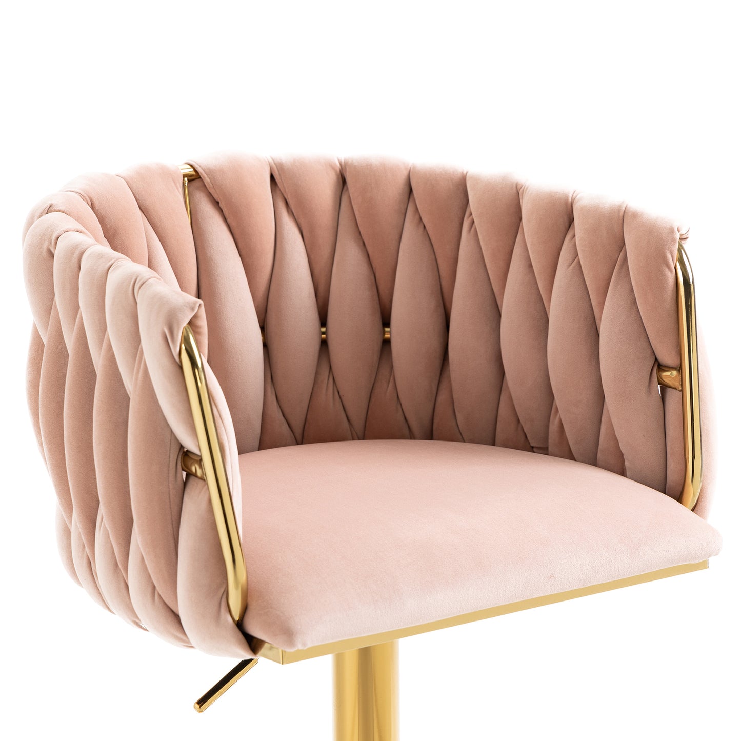 COOLMORE Pink Vintage Bar Stools with Back and Footrest, 2PC Set