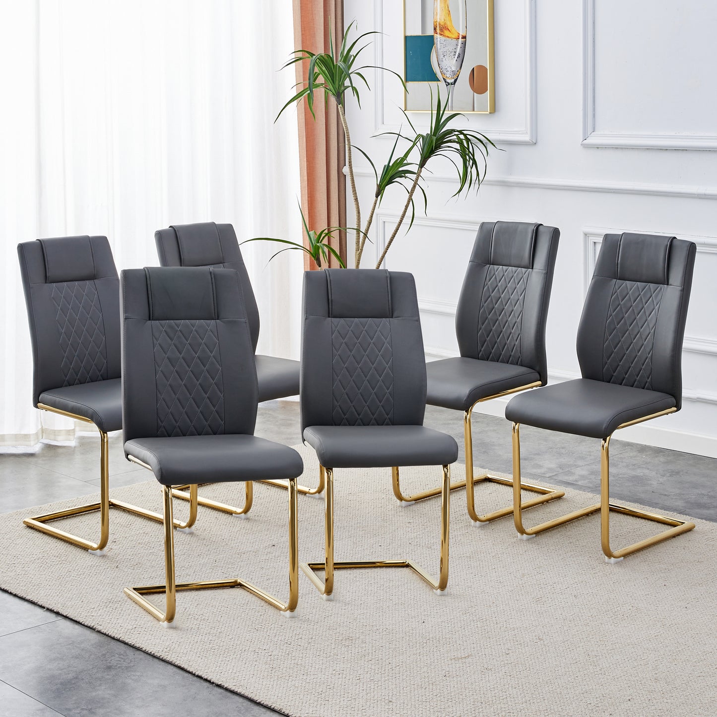 Faux Leather Cushioned Seats, set of 6