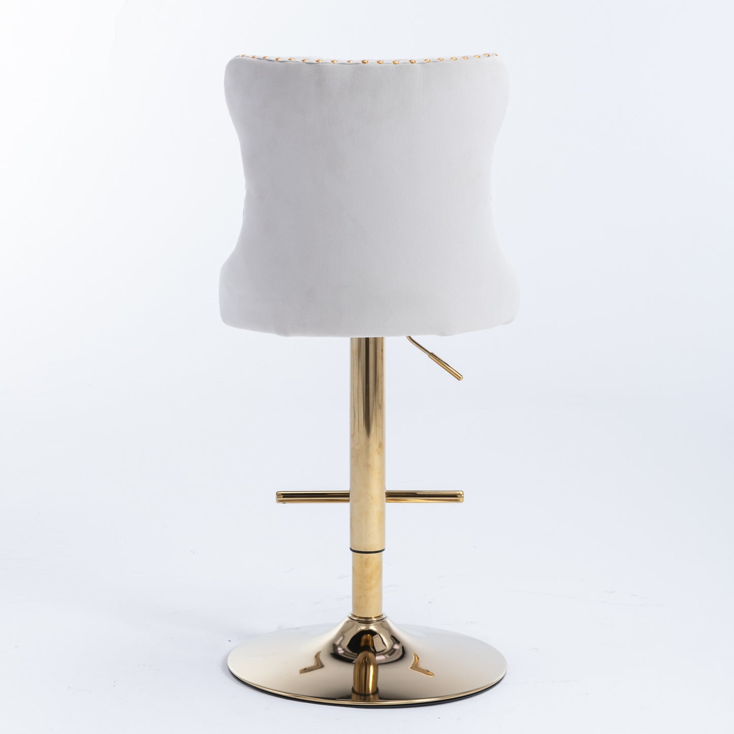 Beige Golden Swivel Velvet Barstools, Set of 2)