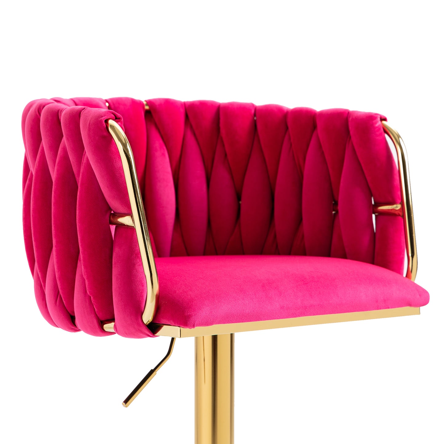 COOLMORE Rose Red Vintage Bar Stools with Back and Footrest, 2PC Set