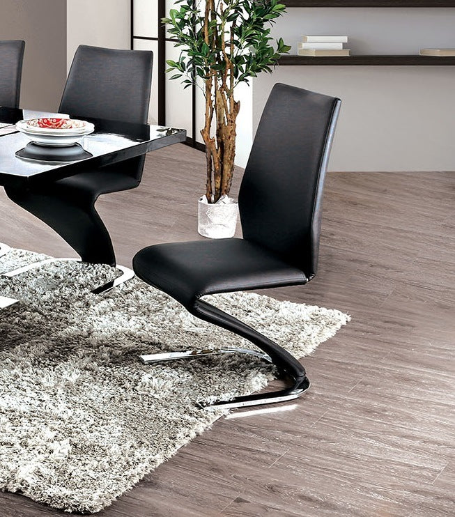 Contemporary Style Z-Shaped Chair Base 2pcs