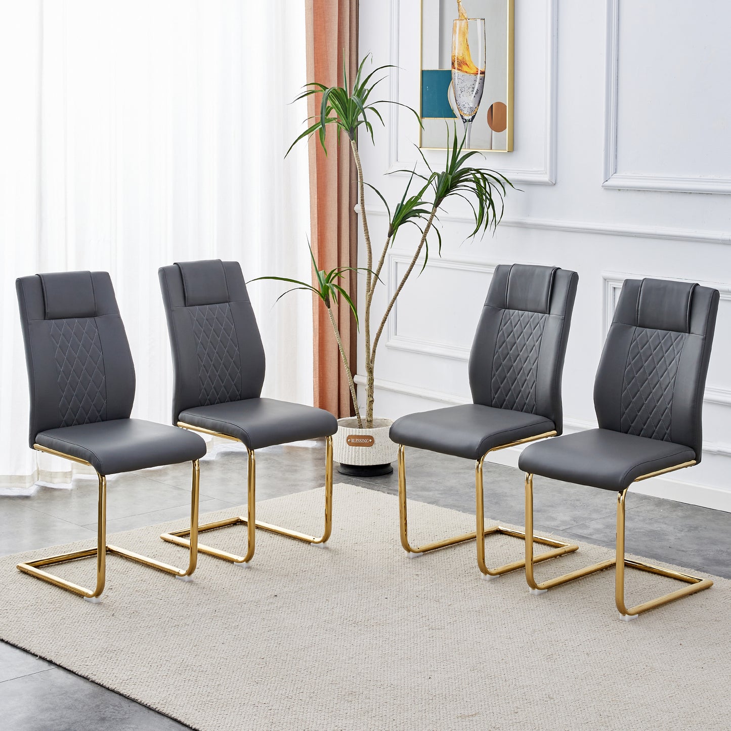 Faux Leather Cushioned Seats, set of 6