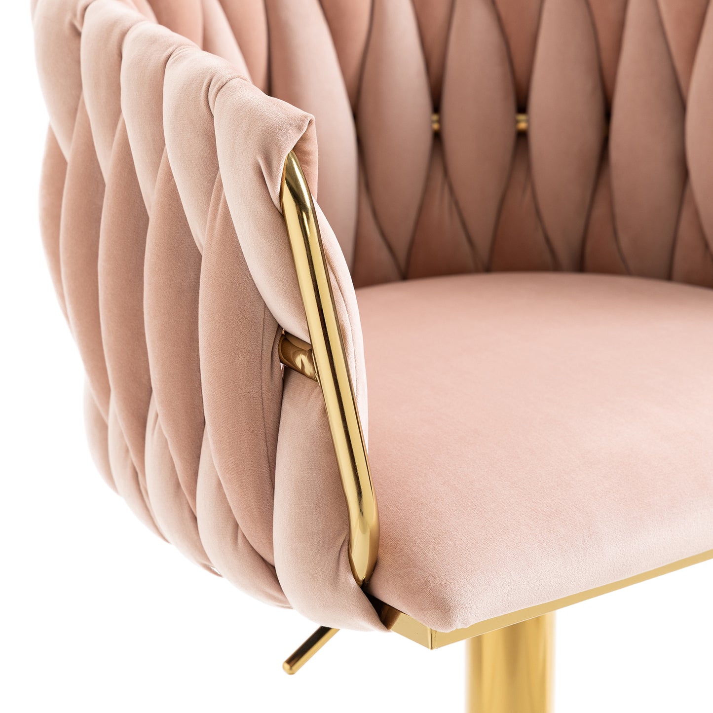 COOLMORE Pink Vintage Bar Stools with Back and Footrest, 2PC Set