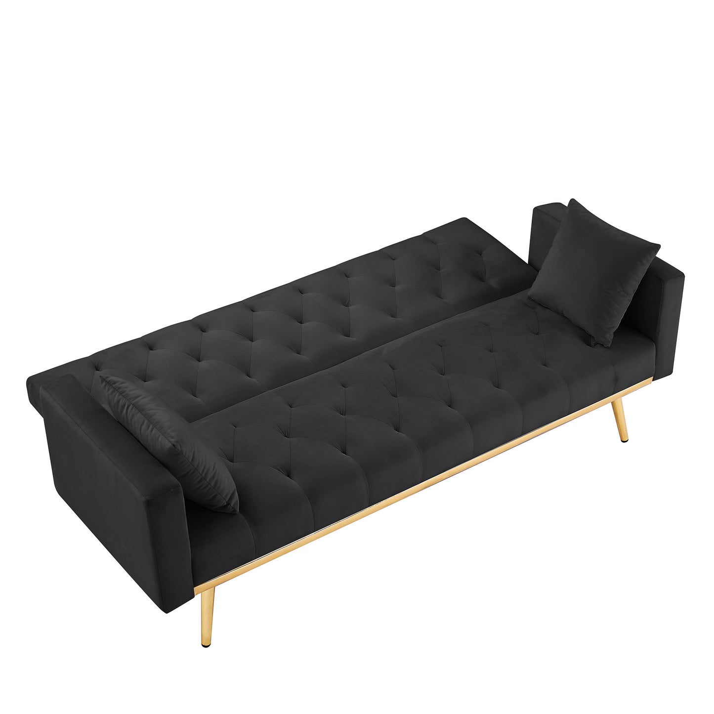 BLACK Convertible Folding Futon Sofa Bed