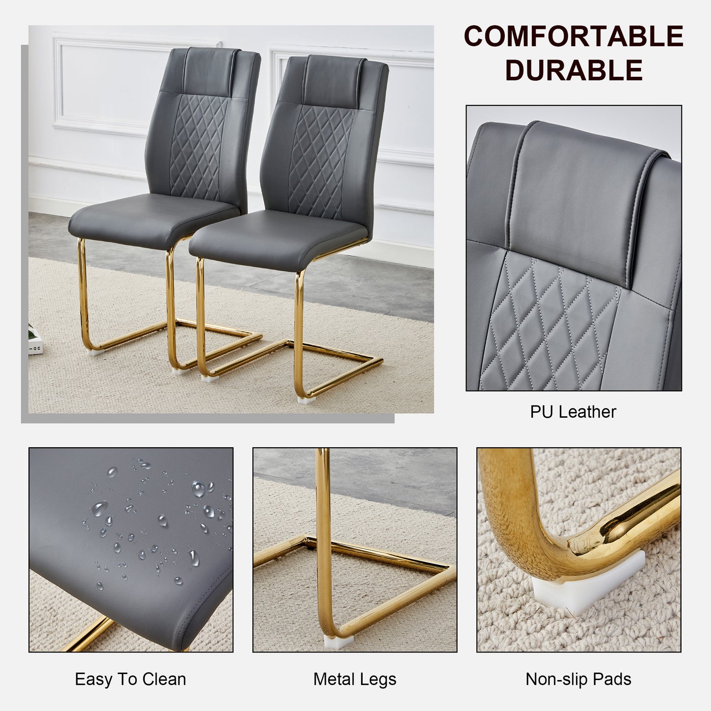 Faux Leather Cushioned Seats, set of 6