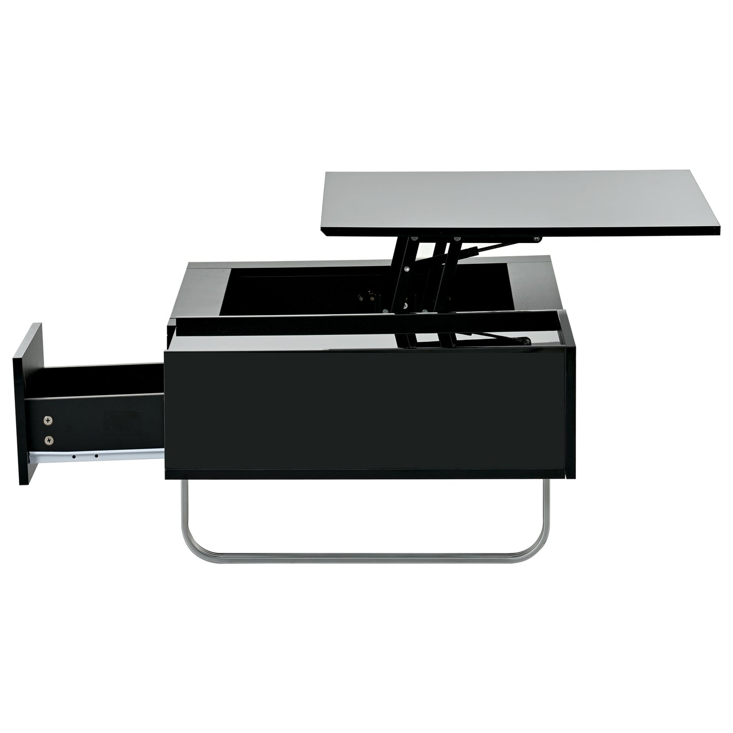 Multi-functional Coffee Table with Lifted Tabletop, Contemporary Cocktail Table