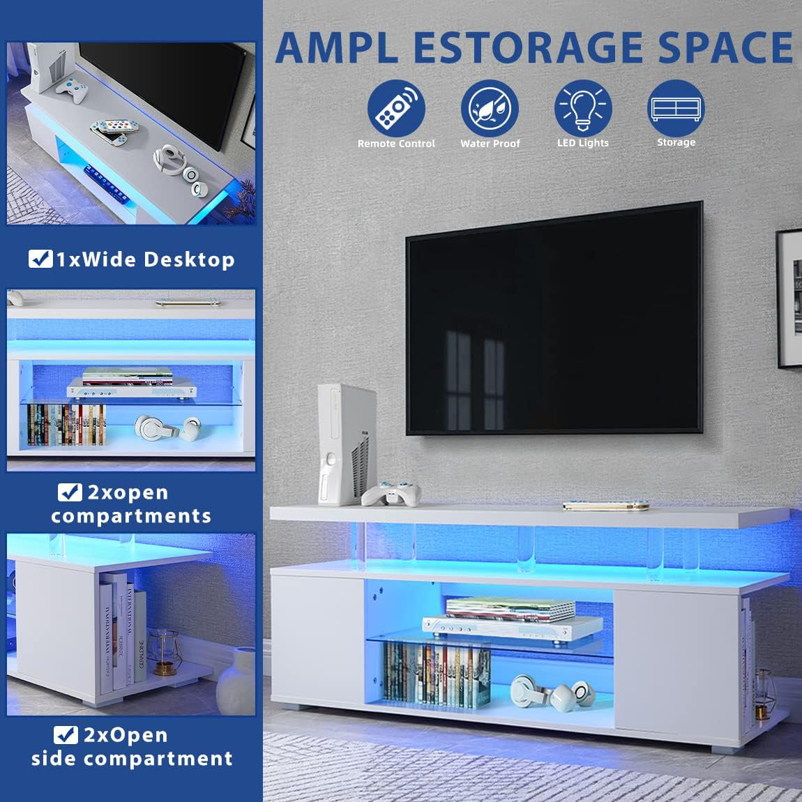 70 Inch TV LED Entertainment Center