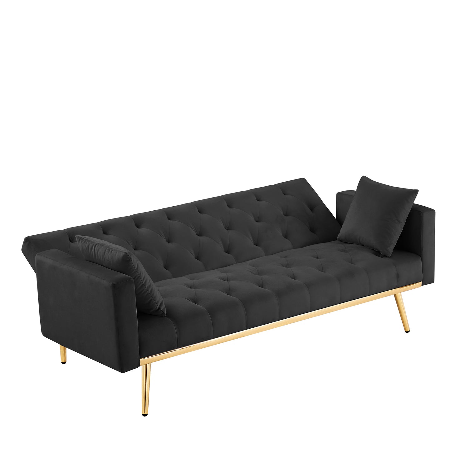 BLACK Convertible Folding Futon Sofa Bed