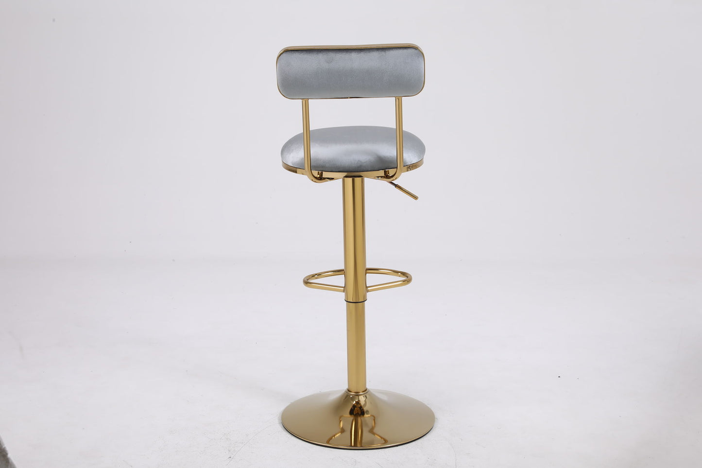 Grey Bar Stools with Back and Footrest Counter Height Dining Chairs 2pcs