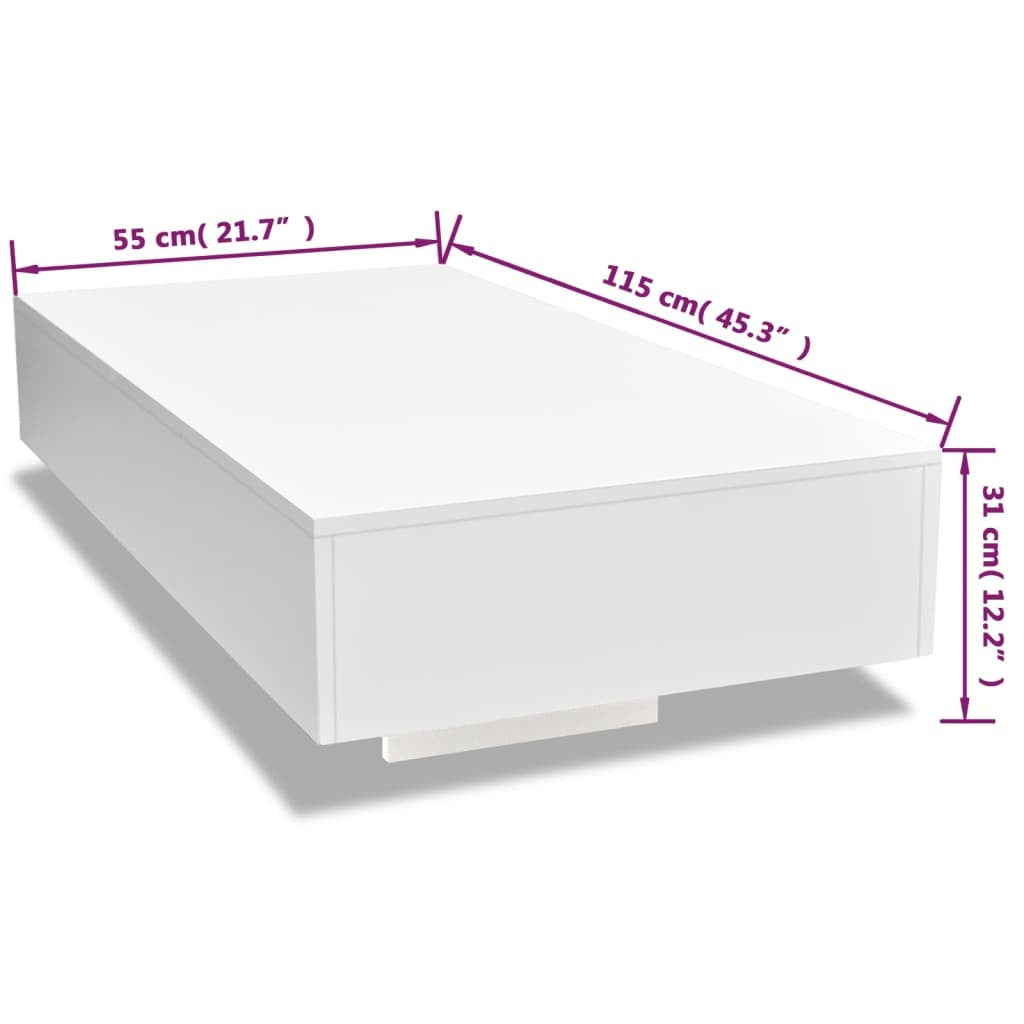 Coffee Table High Gloss, White