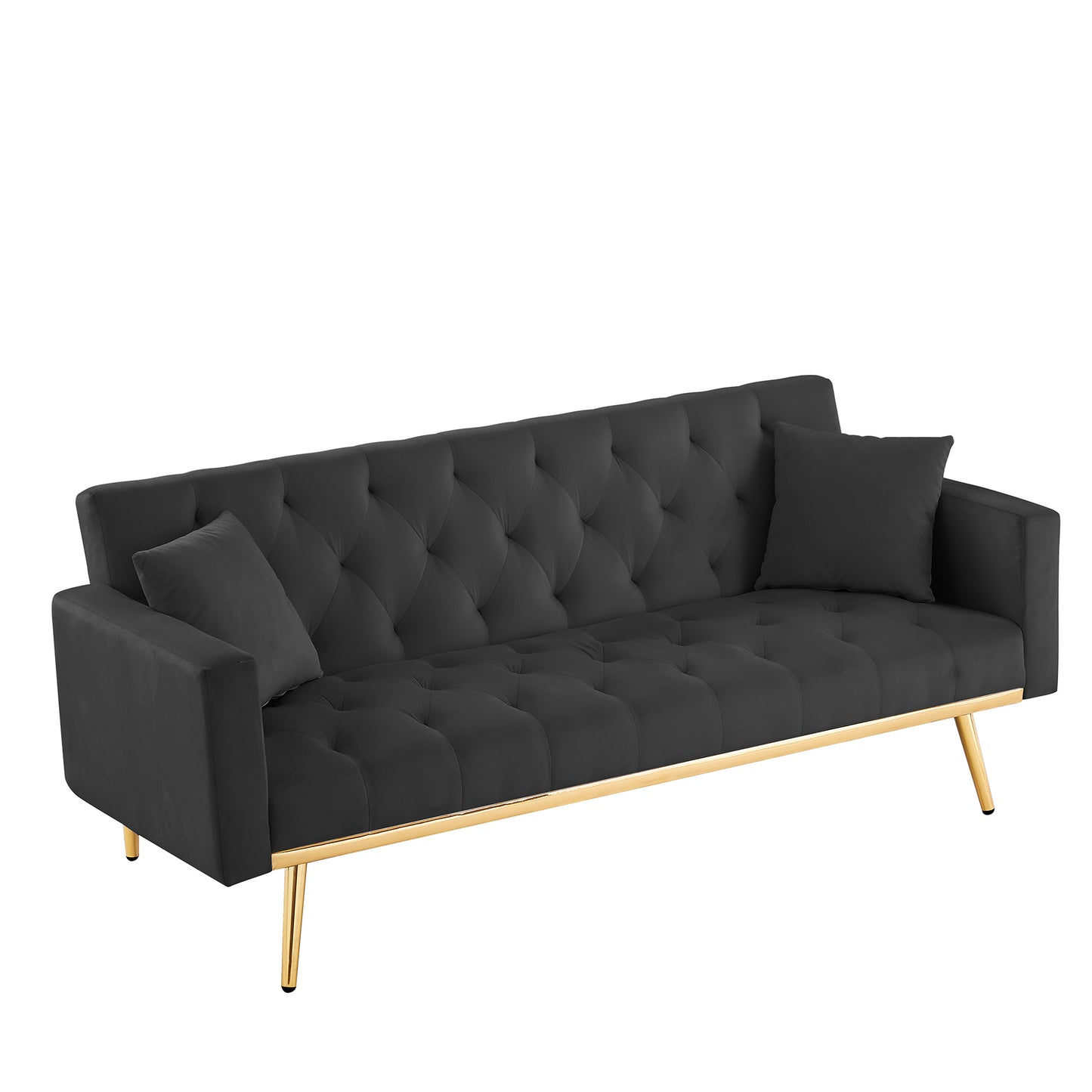 BLACK Convertible Folding Futon Sofa Bed