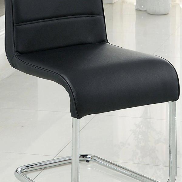 Contemporary Black Padded Leatherette 2pc Side Chairs Set