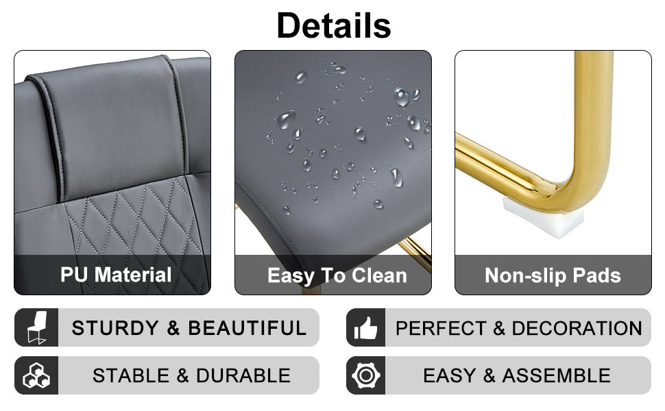 Faux Leather Cushioned Seats, set of 6