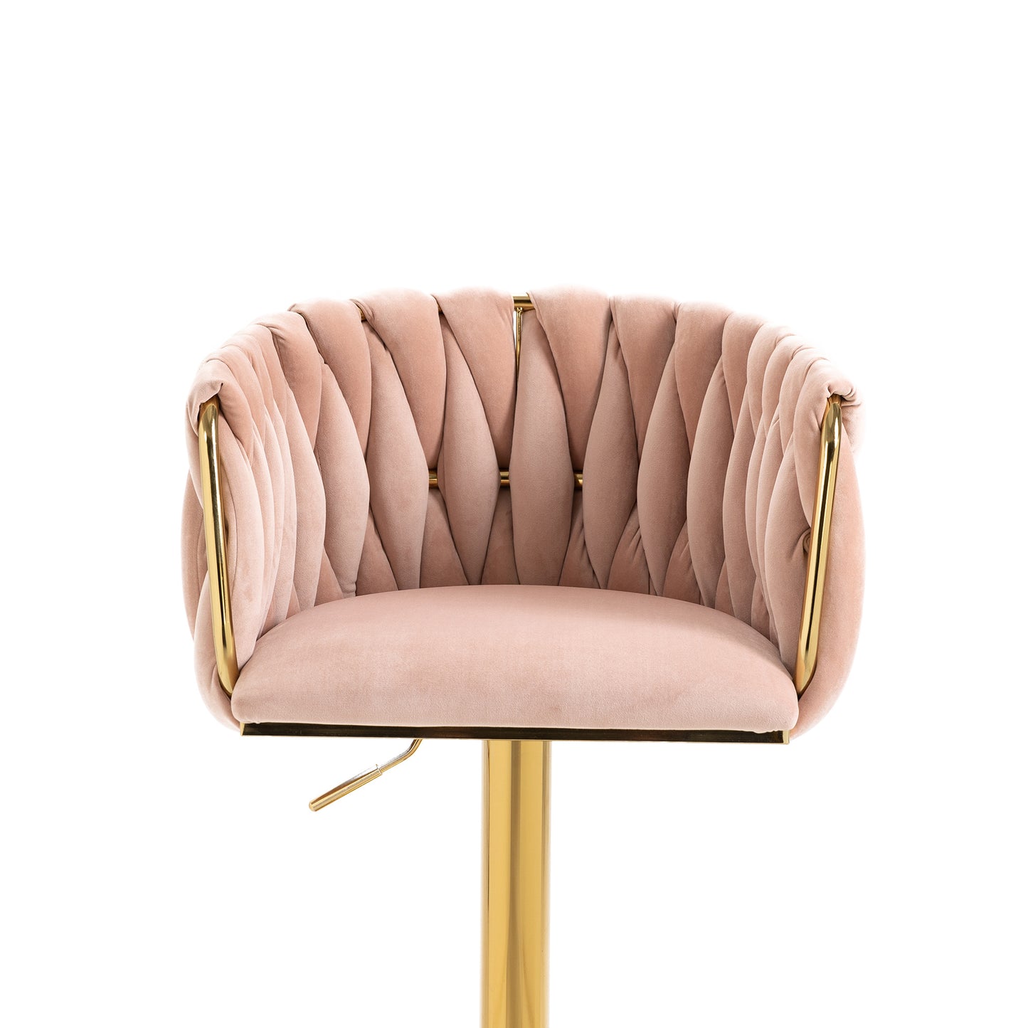 COOLMORE Pink Vintage Bar Stools with Back and Footrest, 2PC Set