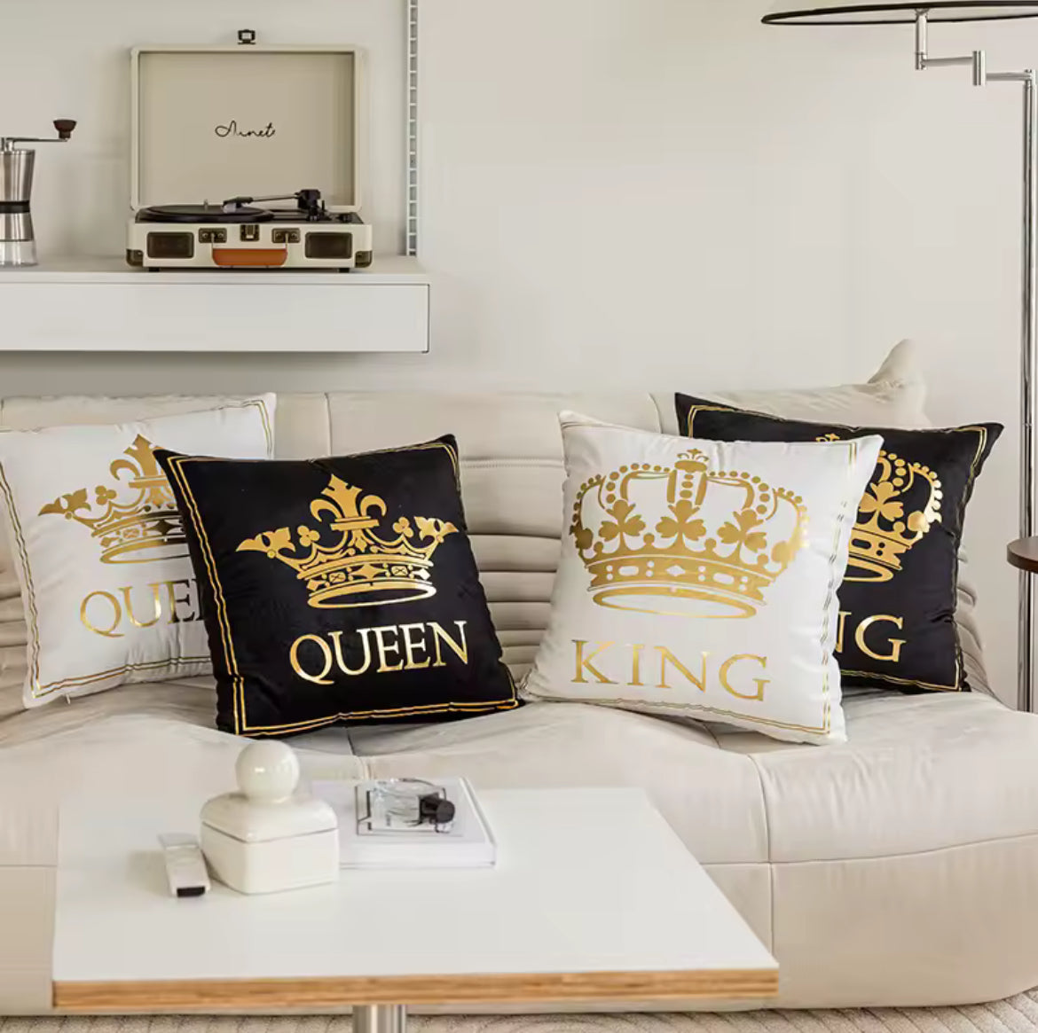 Gold Crown Pillow Shams