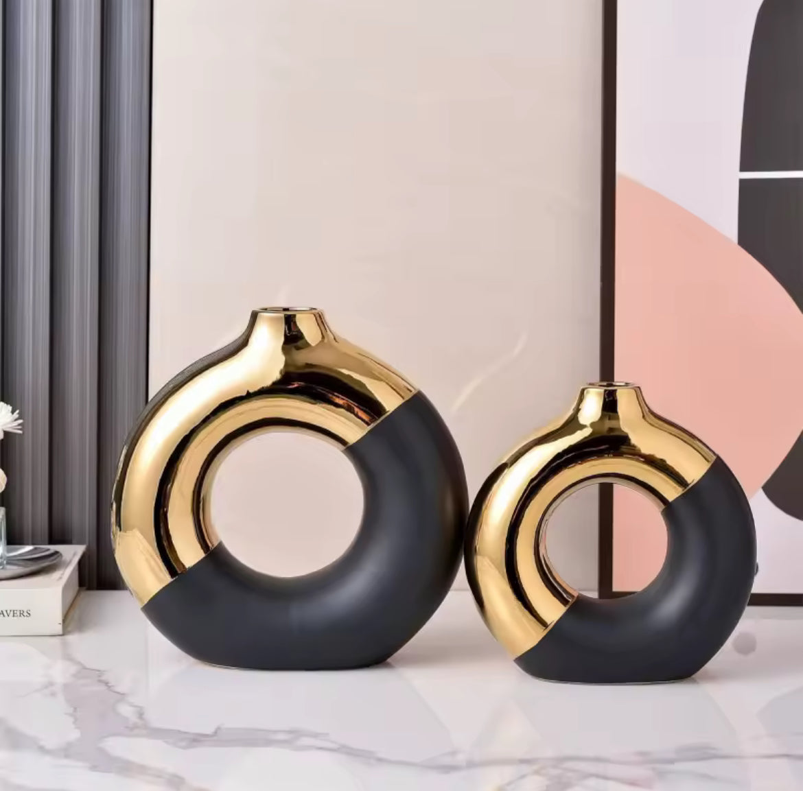 2 Tone Boho Vase Set