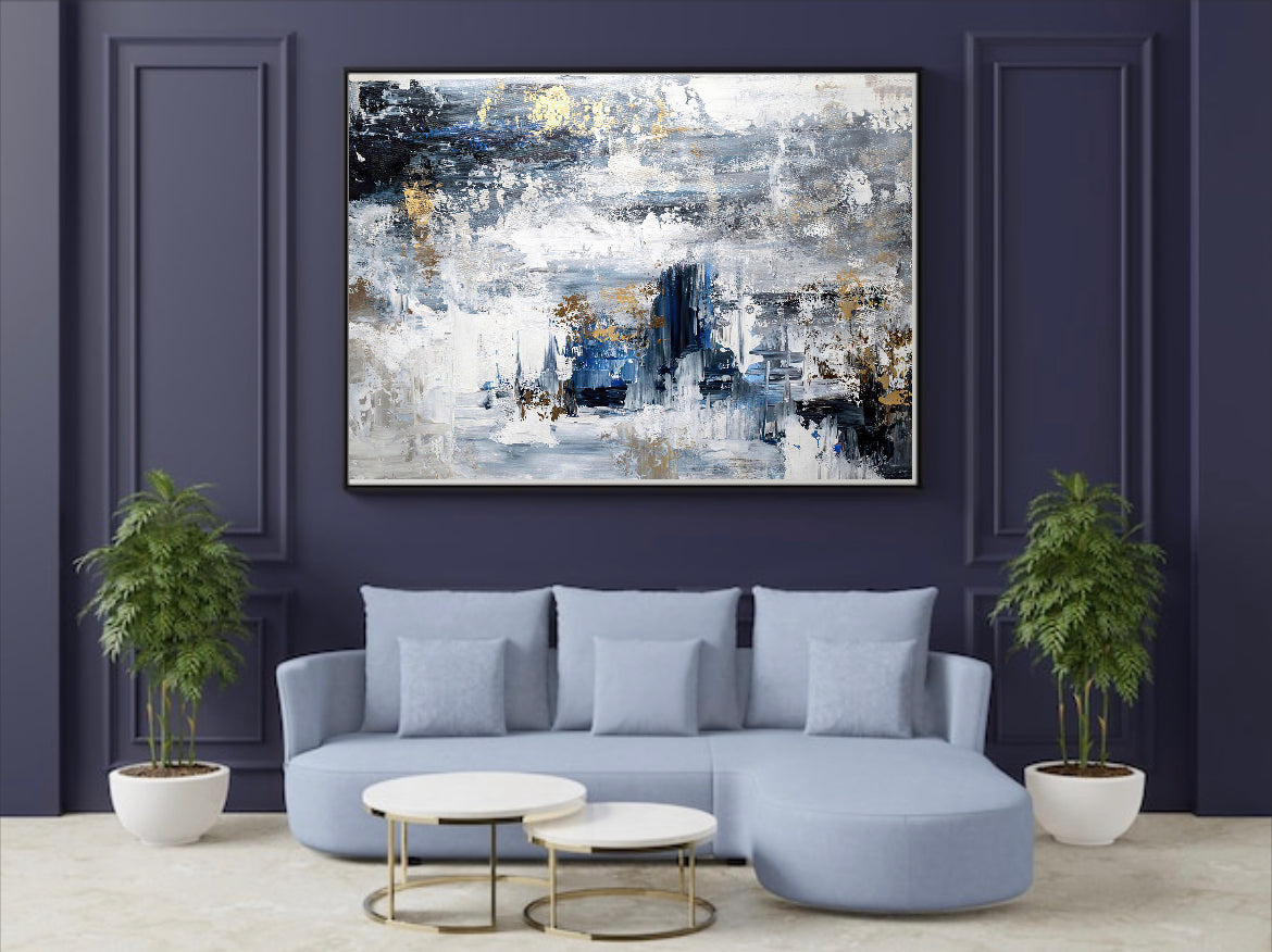 Hues of Blue Abstract Canvas