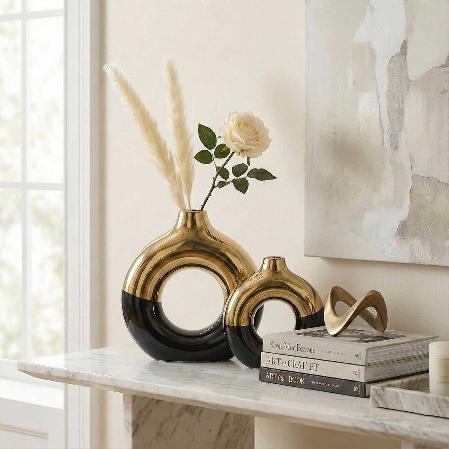 2 Tone Boho Vase Set