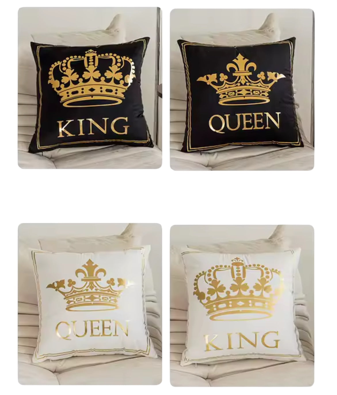 Gold Crown Pillow Shams