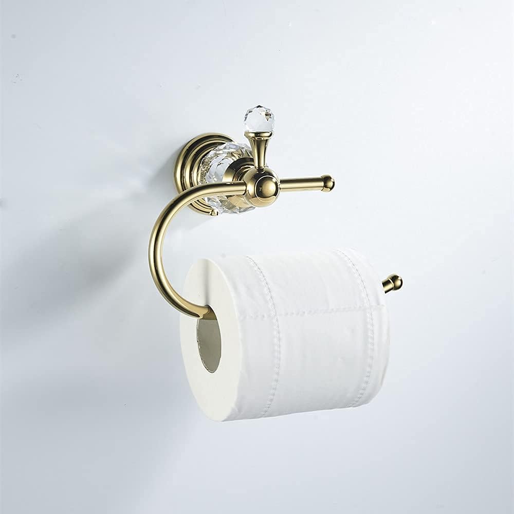 Polished Gold Crystal Toilet Paper Holder