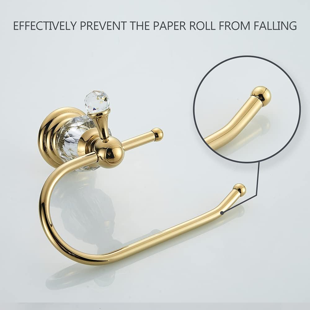 Polished Gold Crystal Toilet Paper Holder