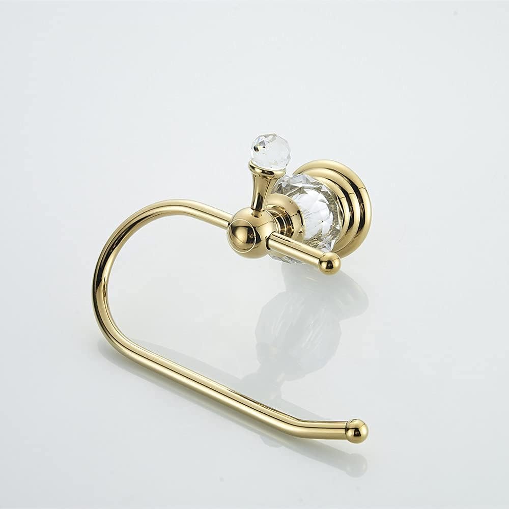 Polished Gold Crystal Toilet Paper Holder