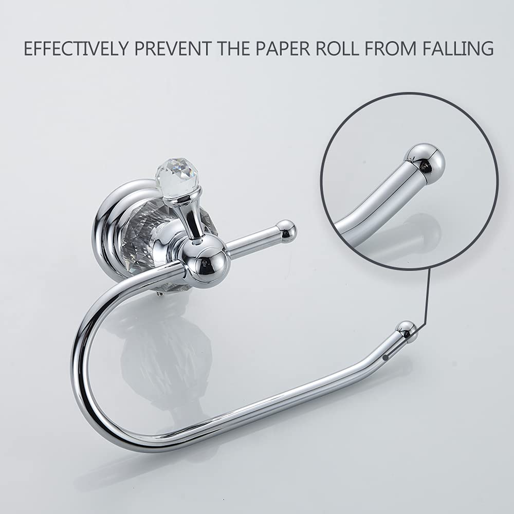 Polished Gold Crystal Toilet Paper Holder