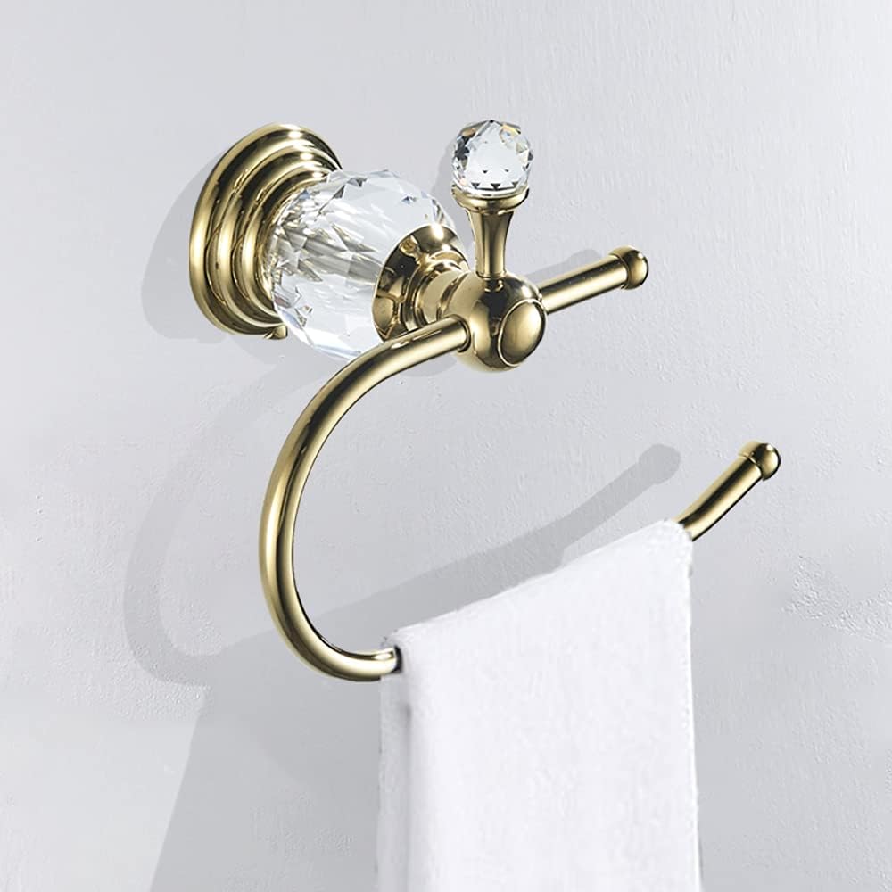 Polished Gold Crystal Toilet Paper Holder