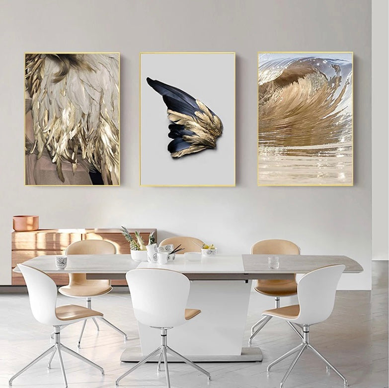 Gold Feather Canvas