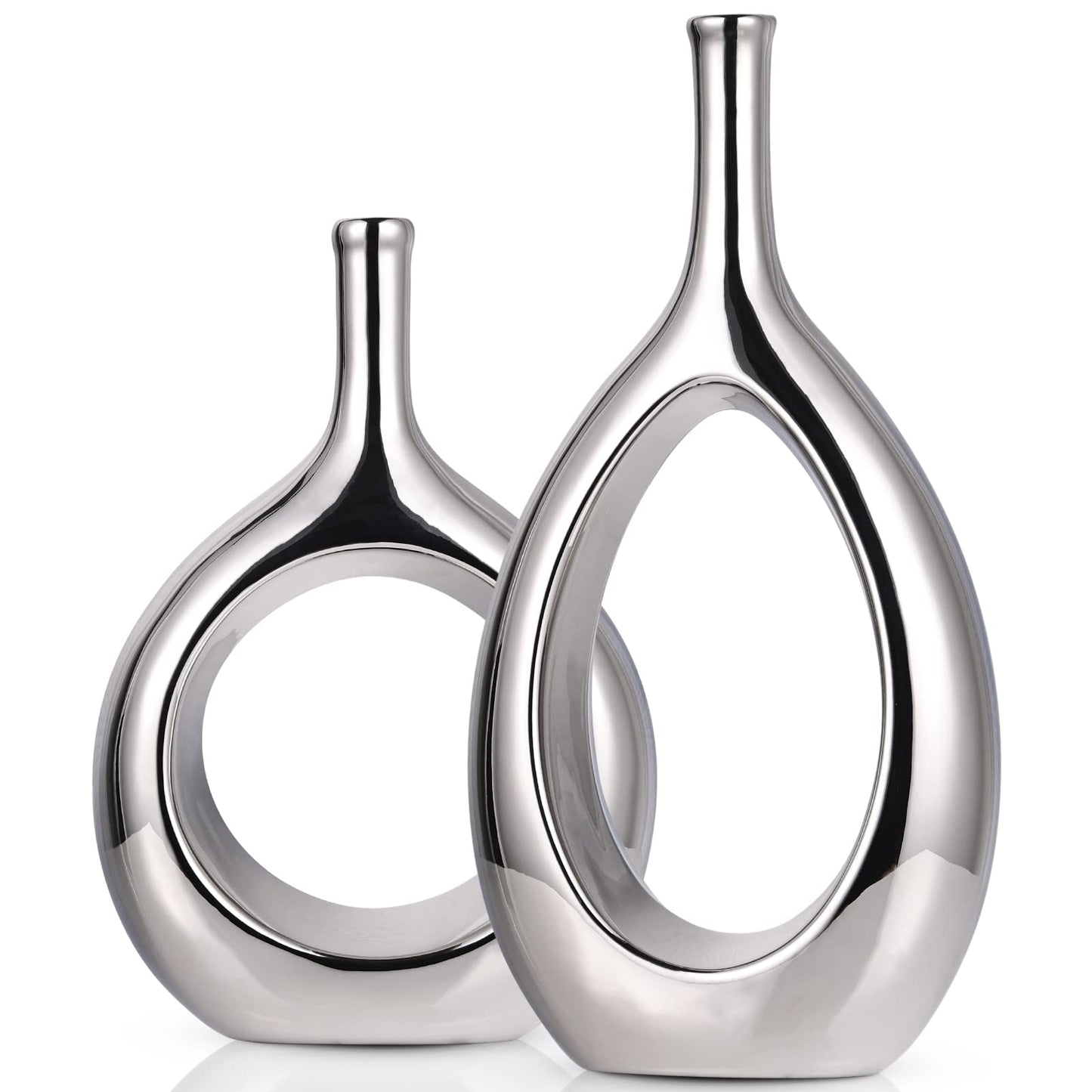 Glossy Gold Ceramic Vase,2 pc