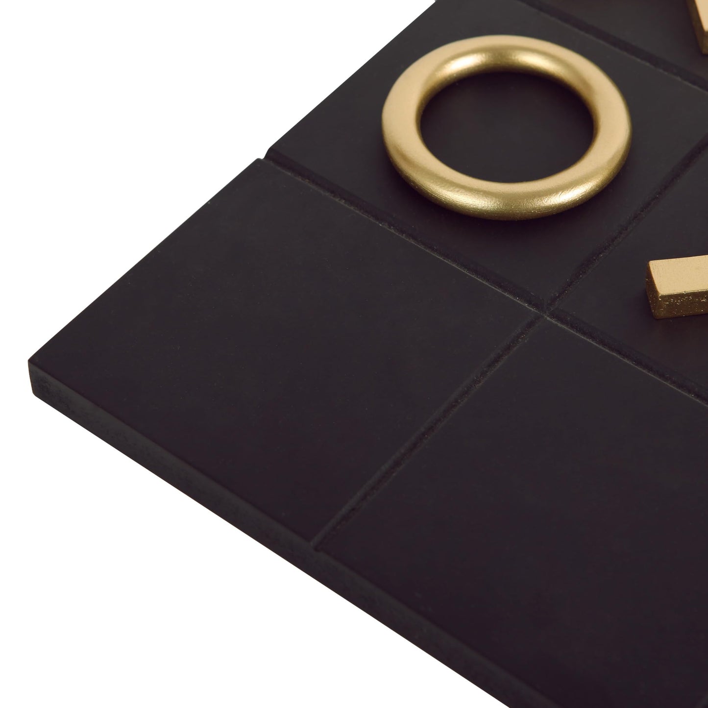 Black & Gold 12x12 Inch Tic Tac Toe Wood Game Board
