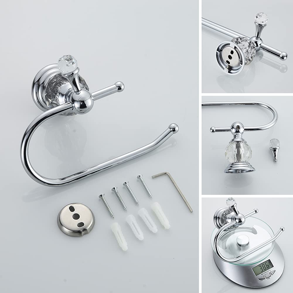 Polished Gold Crystal Toilet Paper Holder