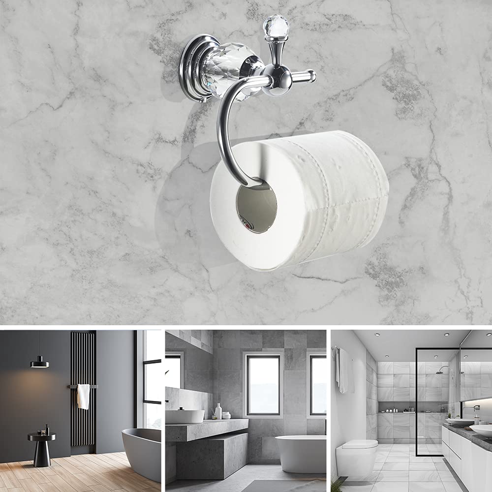 Polished Gold Crystal Toilet Paper Holder