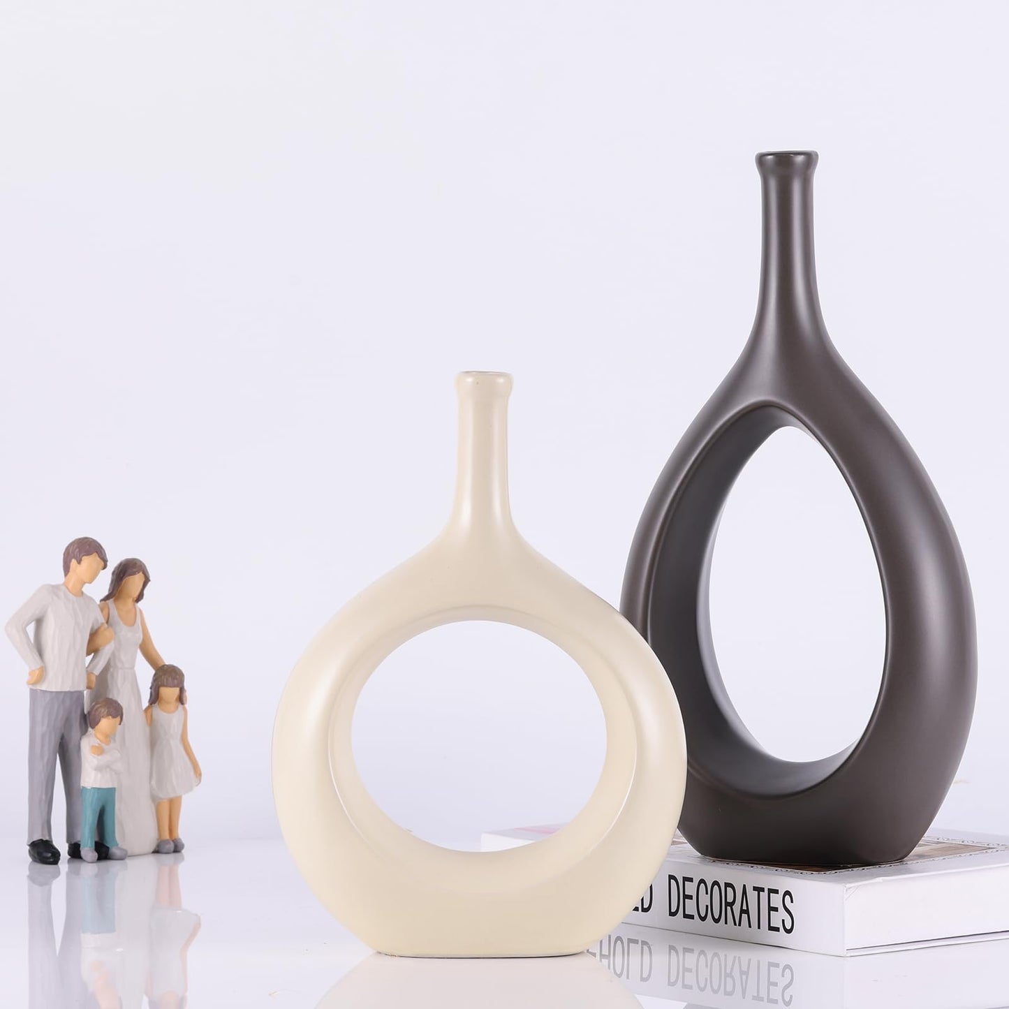 Glossy Gold Ceramic Vase,2 pc