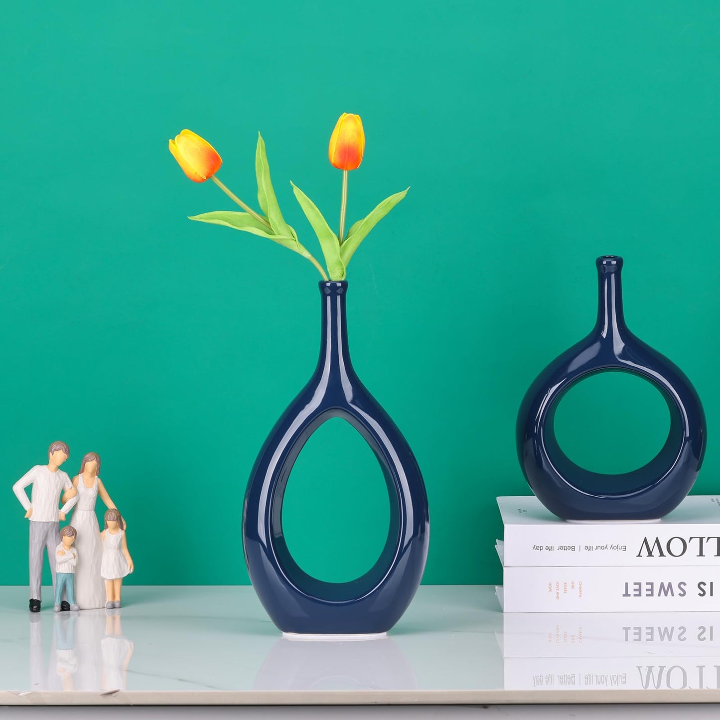 Glossy Gold Ceramic Vase,2 pc