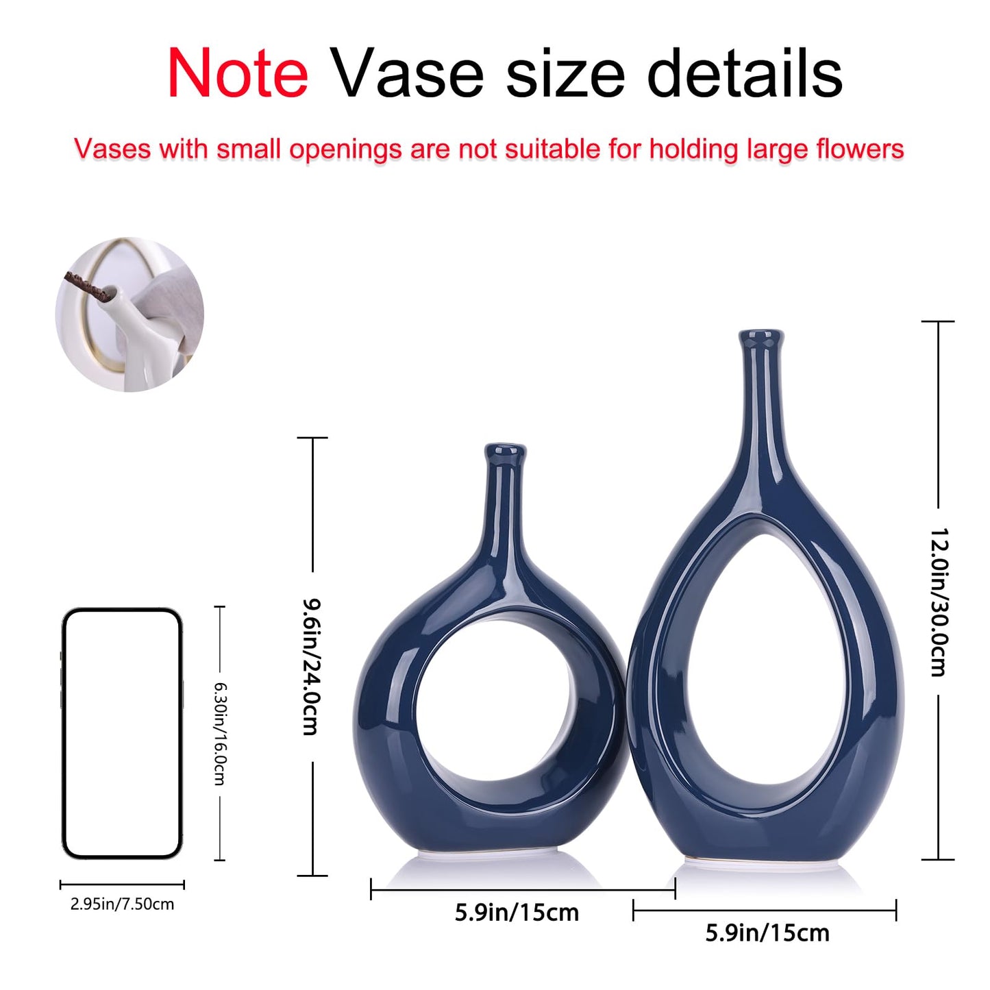 Glossy Gold Ceramic Vase,2 pc