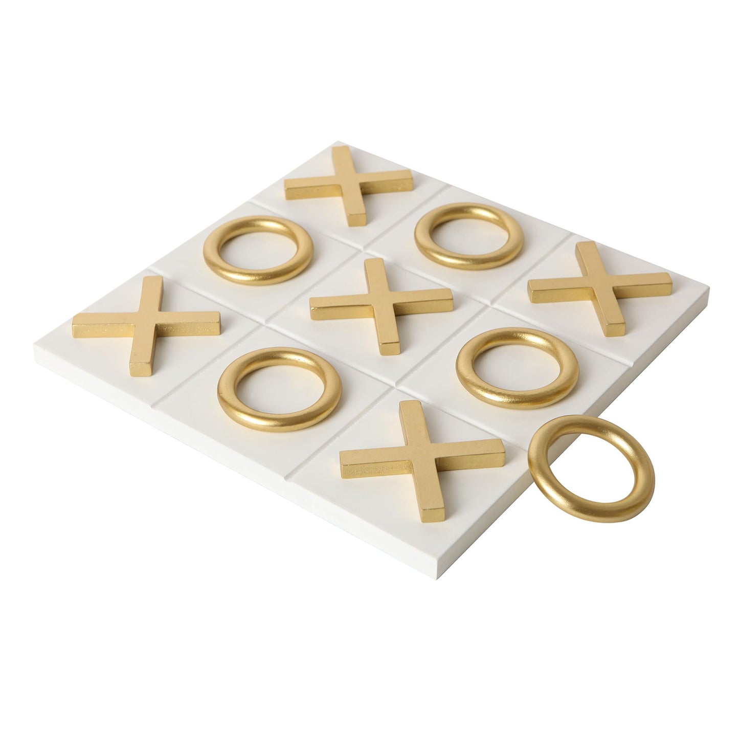 Black & Gold 12x12 Inch Tic Tac Toe Wood Game Board