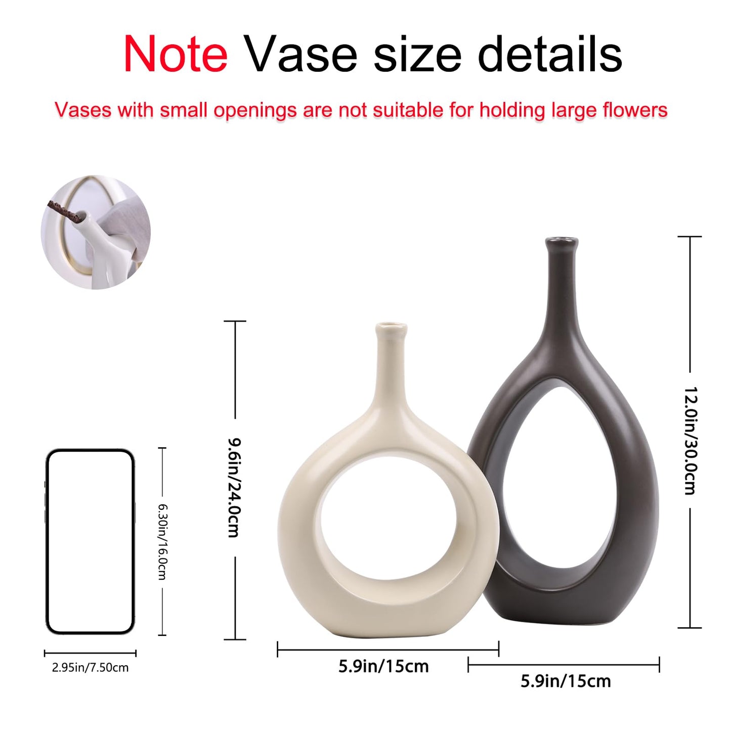 Glossy Gold Ceramic Vase,2 pc