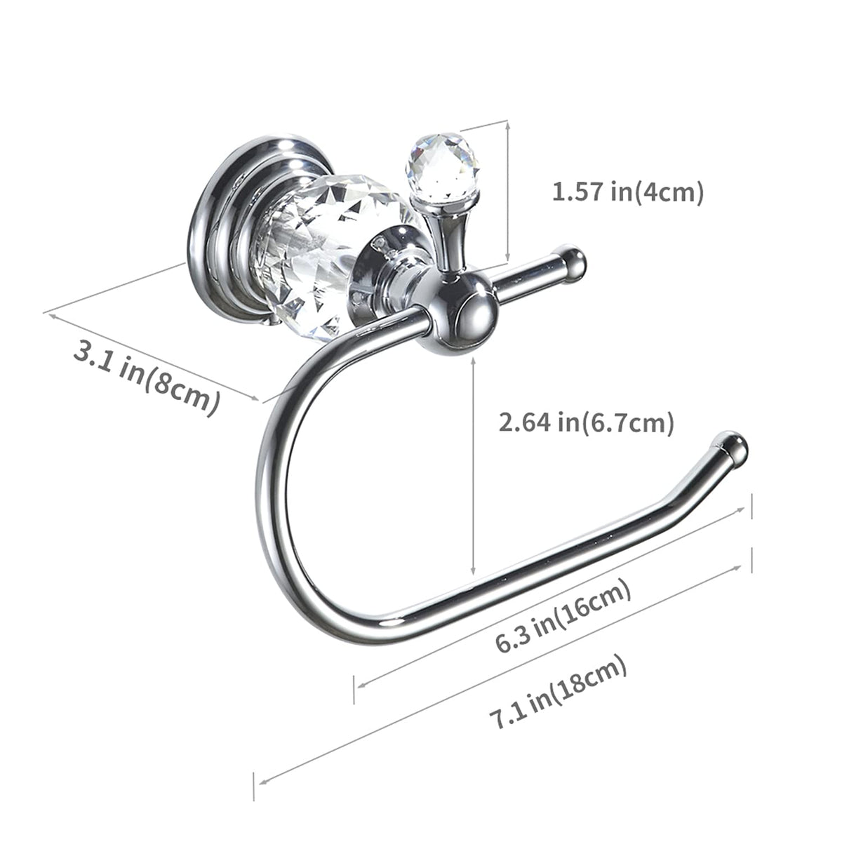 Polished Gold Crystal Toilet Paper Holder